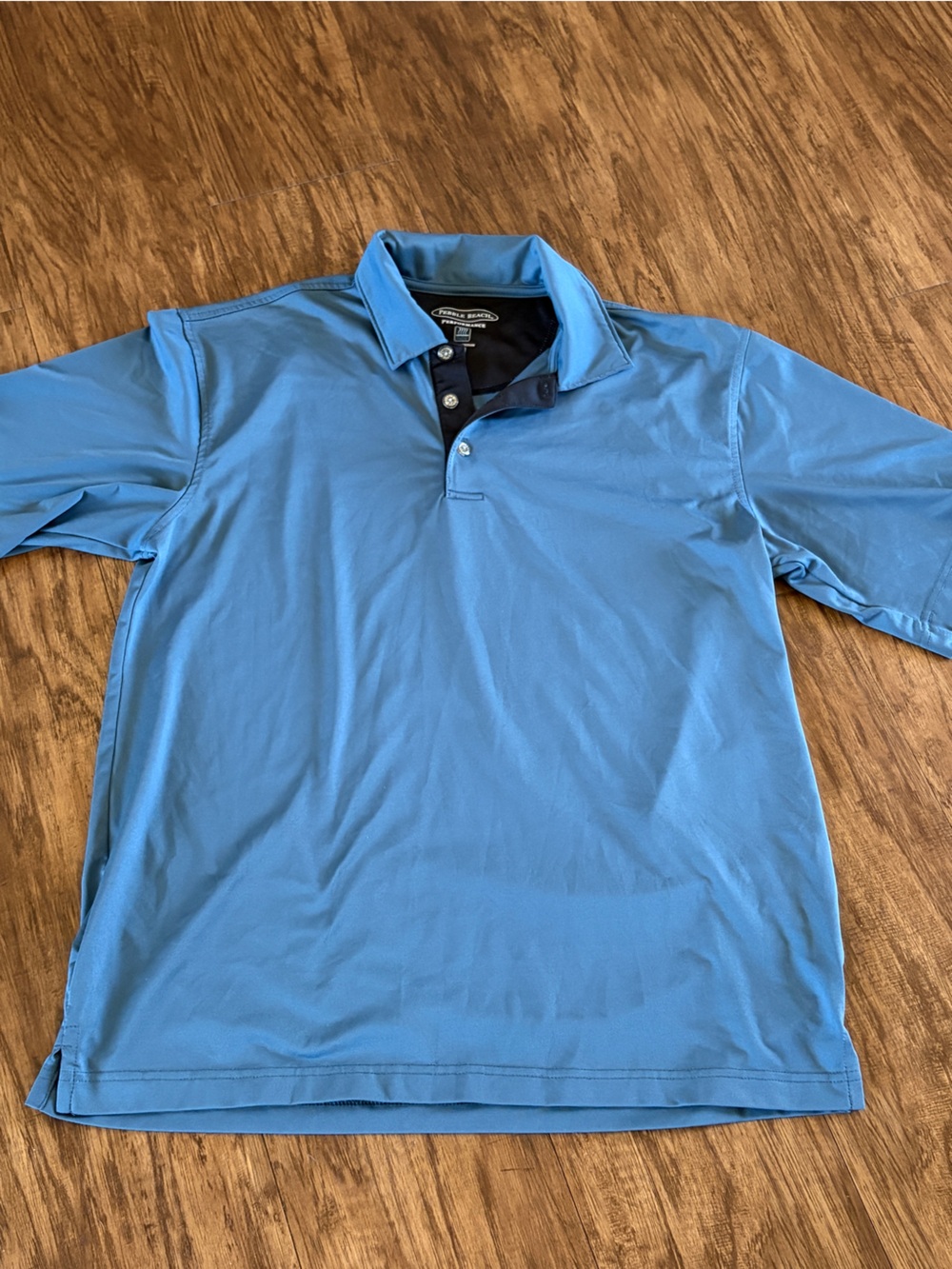 Blue Performance Polo Shirt - pebble beach